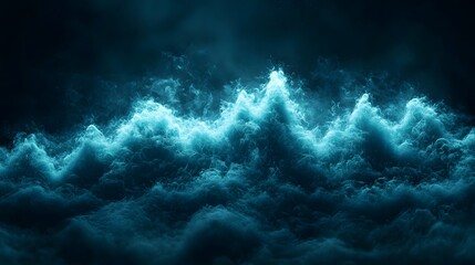 Powerful ocean waves crashing in a stormy chaotic scene