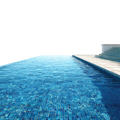 Obraz premium A luxurious swimming pool with clear blue water and tiled edges isolated on transparent background
