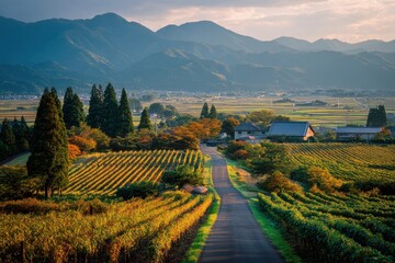 A vineyard in Yamanashi Japan s countryside