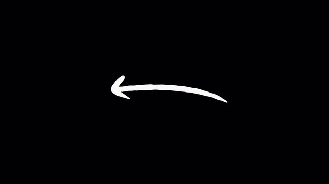 arrows doodle handrawn animation 4k video. alpha channel