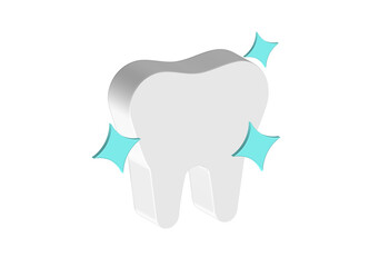 Obraz premium Simple 3D illustration of a molar icon, transparent background, png format