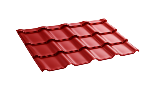 red tile roof isolated on transparent background - Powered by Adobe