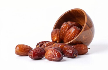 Fresh Dates in bowl in white background