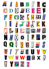 Vintage Magazine Alphabet Collage - Retro Typography Cutout Design