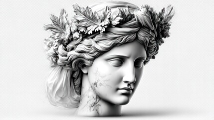 Classic marble statue head