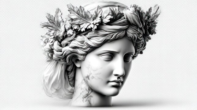 Classic marble statue head