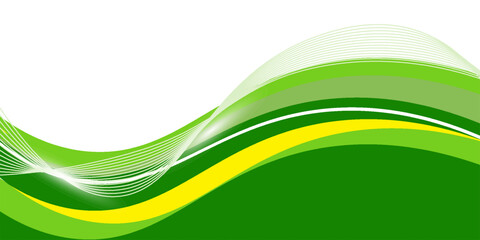 Abstract white and Green wave wide background banner. Eps10 modern vector illustration