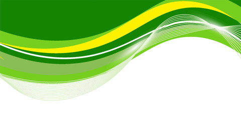Abstract white and Green wave wide background banner. Eps10 modern vector illustration