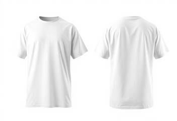 Oversized blank t-shirt mockup, front and back views, isolated on white Clipping path included,  isolated background,  background