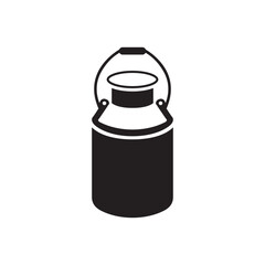 Old milk can silhouette vector illustration