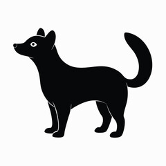 Silhouette of a Bush Dog Standing Alert with a Short Tail