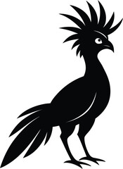 Silhouette of a Hoatzin Bird Perched with a Spiked Crest