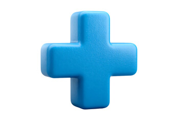 Fototapeta premium Blue plus symbol isolated on transparent background