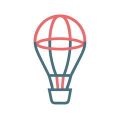 Obraz premium Simple Hot Air Balloon Icon on Black Background Illustration