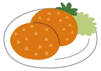 シンプルなコロッケのイラスト