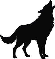 Wolf in Howling Position with Open Mouth and Legs