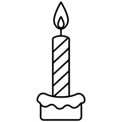 Birthday Flame Outline Vector