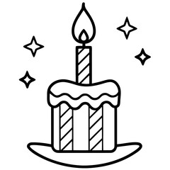 Birthday Flame Outline Vector