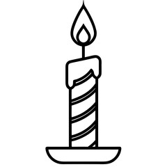 Birthday Flame Outline Vector