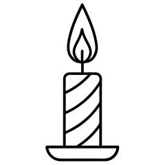 Birthday Flame Outline Vector