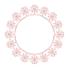 Damask Round Wreath rose gold circular round ornament floral Abstract pattern, Classical Victorian traditional style, illustration Vintage Design, Flower frames, Mandala, Antique, Moroccan frame