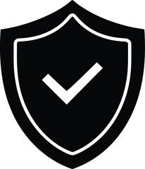 Shield with Checkmark Silhouette