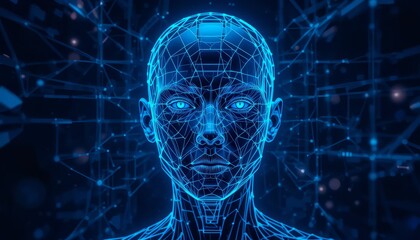 Slats personalizados com sua foto Embrace the future of AI identity and digital humans with this cybernetic wireframe face design ideal for tech-focused content