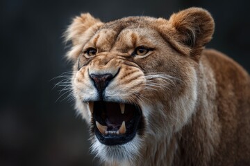 Fototapeta premium Closeup of a starving beast growling