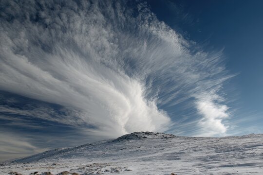 Cloud shapes driven by the wind on the firn