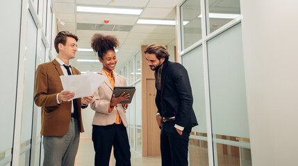 Multiracial business people having meeting and brainstorming discussed