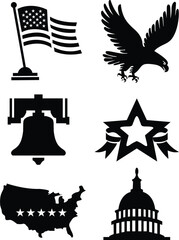 Patriot Day Symbol Silhouette Collection