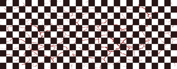 Fototapeta premium Grunge red and White Checkerboard Background Vector Pattern