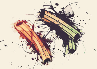 Naklejka premium Pasta illustration, colorful design, food concept, for menu design