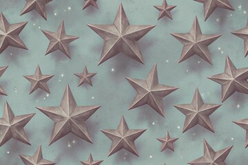 Obraz premium Seamless pattern of golden stars, festive background 