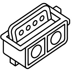 Compact Socket Rack Line Art Vector