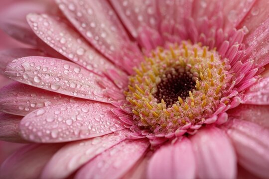 Detailed view of a pink daisy