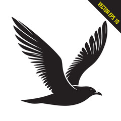 seagull flying silhouette vector illustration