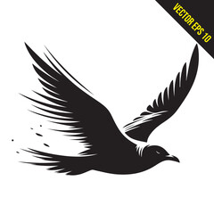 seagull flying silhouette vector illustration