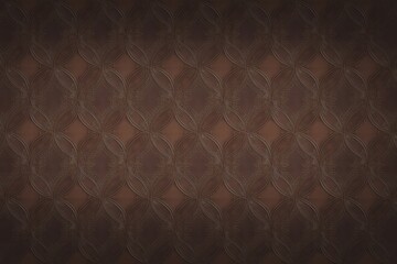 Embossed geometric pattern background brown texture