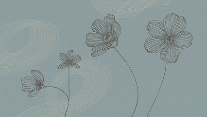 Simple but beautiful design using simple flower motifs or calm curves or straight lines with soft lines with pencil or ink, ai, generative