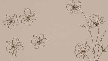 Simple but beautiful design using simple flower motifs or calm curves or straight lines with soft lines with pencil or ink, ai, generative