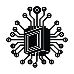 Vector Art Of Deep Learning System Processing Complex Algorithms