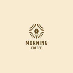 Morning coffee logo design template