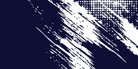 Dots halftone white \u0026 blue color pattern gradient grunge texture background.