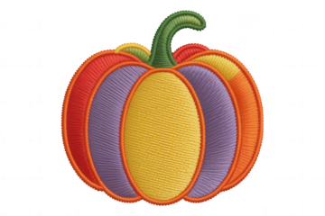 Embroidered multicolored pumpkin autumn fall