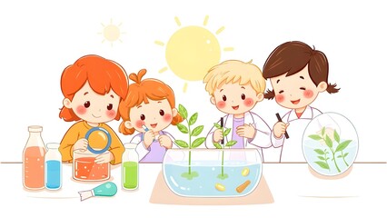 Illustration of the World of Science for Children