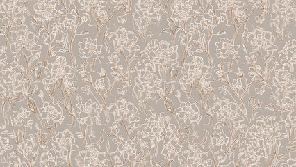 Simple but beautiful design using simple flower motifs or calm curves or straight lines with soft lines with pencil or ink, ai, generative