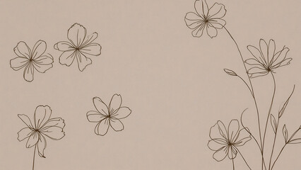 Simple but beautiful design using simple flower motifs or calm curves or straight lines with soft lines with pencil or ink, ai, generative