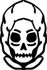skull and hoodie