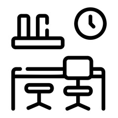 Fototapeta premium shared desk Line Icon